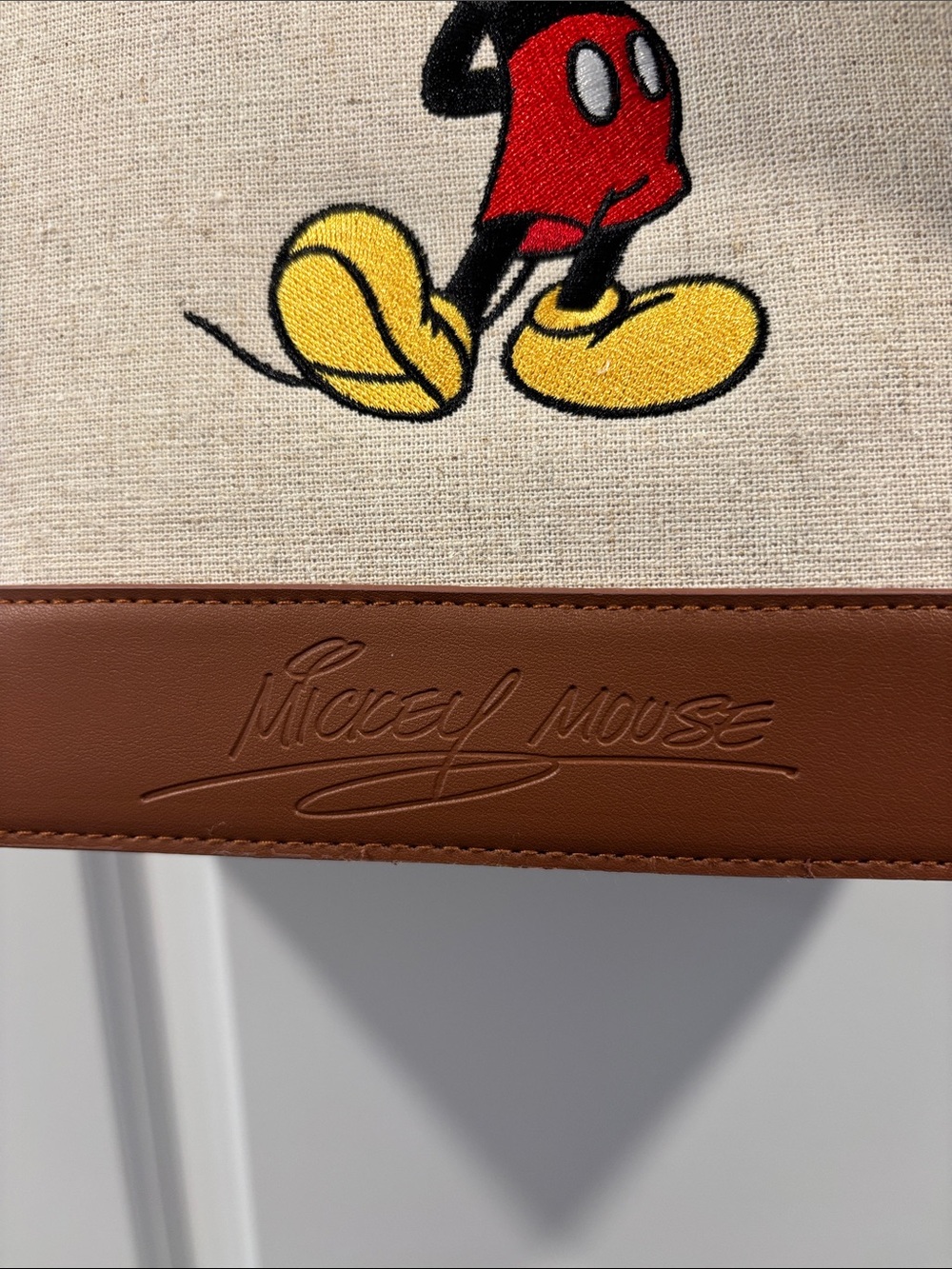Disney Mickey Mouse Satchel Bag - Beige & Brown with Yellow Accent - Picture 7 of 7
